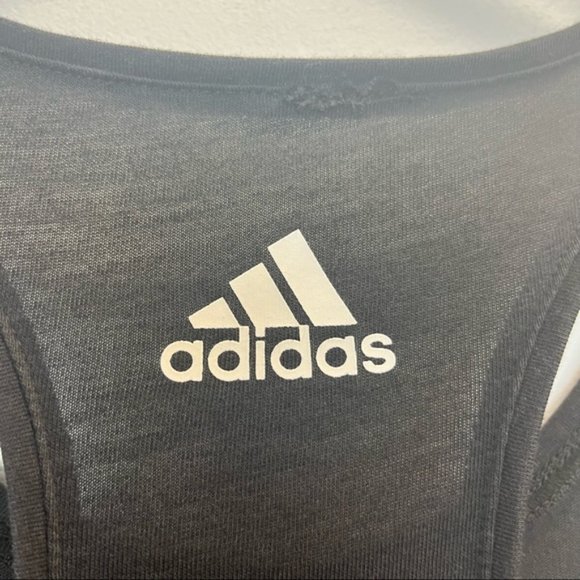 Adidas Black Sleeveless Logo Workout Racerback Tank - Picture 5 of 6
